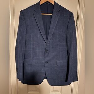 Crown & Ivy Sport Coat - 42R - Like New - Blue, houndstooth